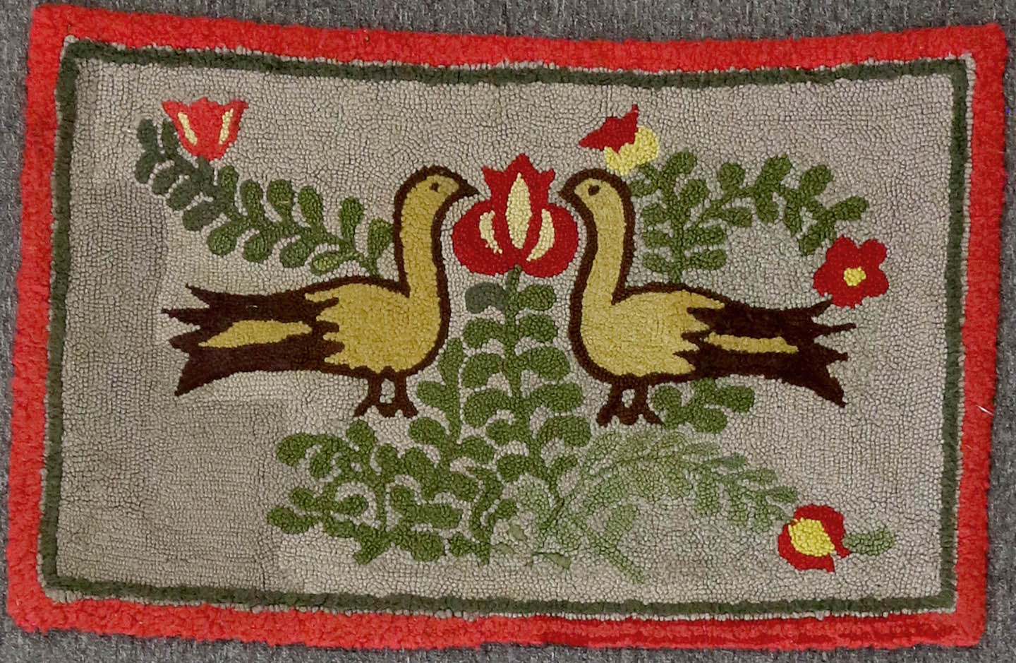 Antique Pictorial Hook Rug