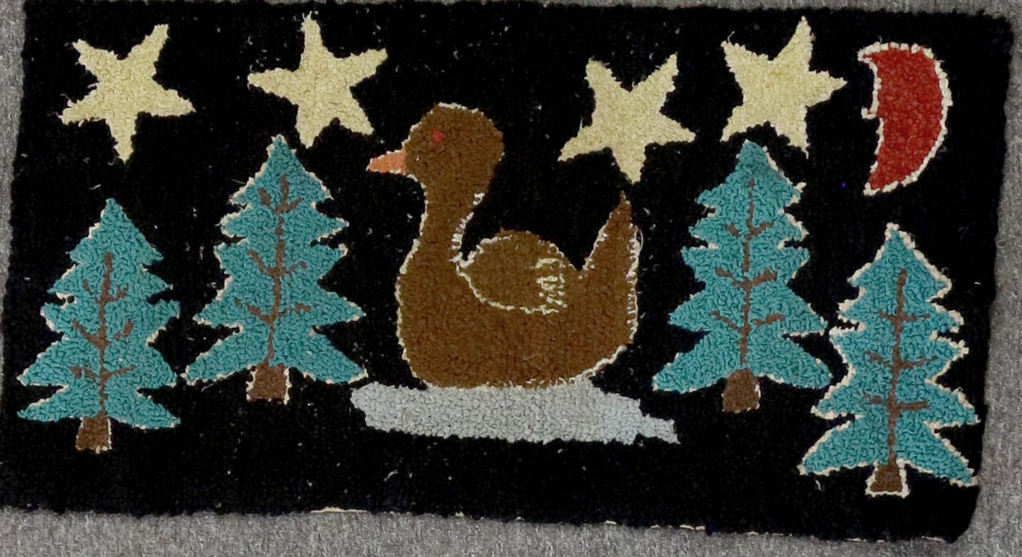 Antique Pictorial Hook Rug