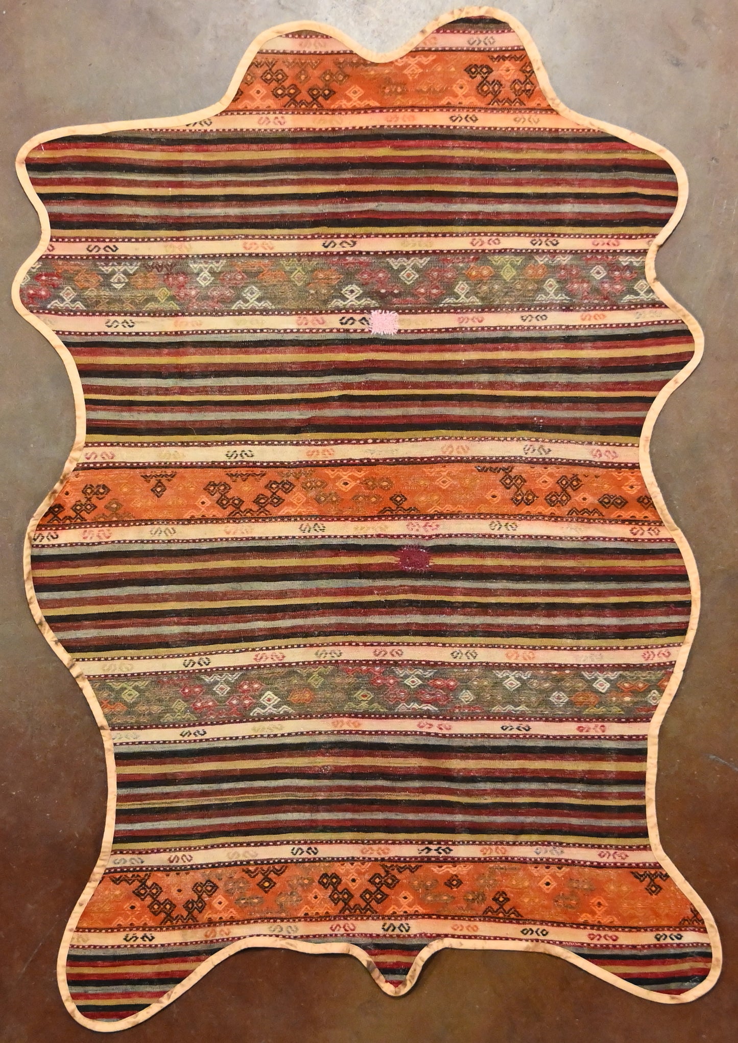 Vintage One of a Kind Animal Shaped Anatolian Kilim