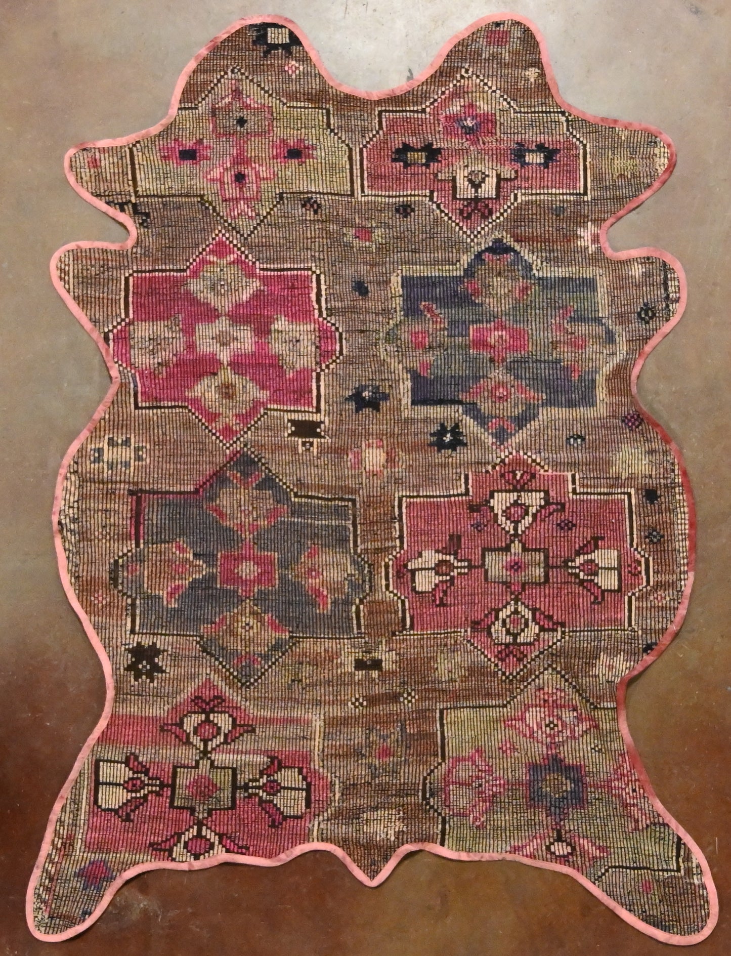 Vintage One of a Kind Animal Shaped Anatolian Kilim