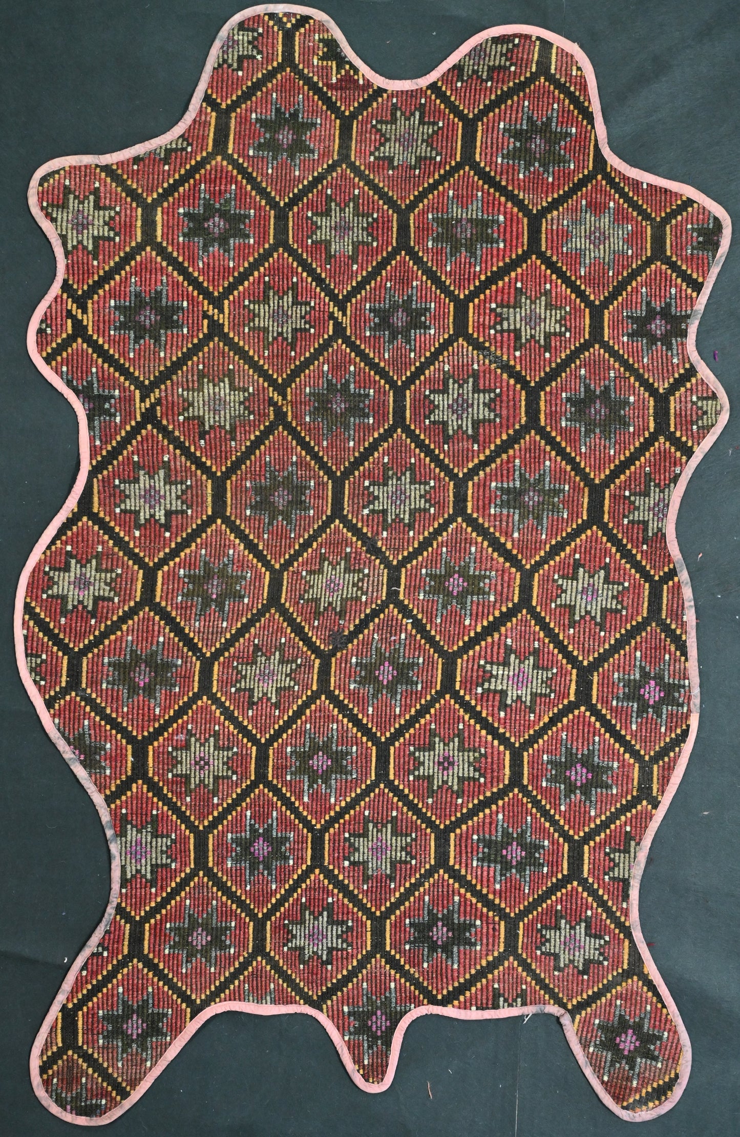 Vintage One of a Kind Animal Shaped Anatolian Kilim