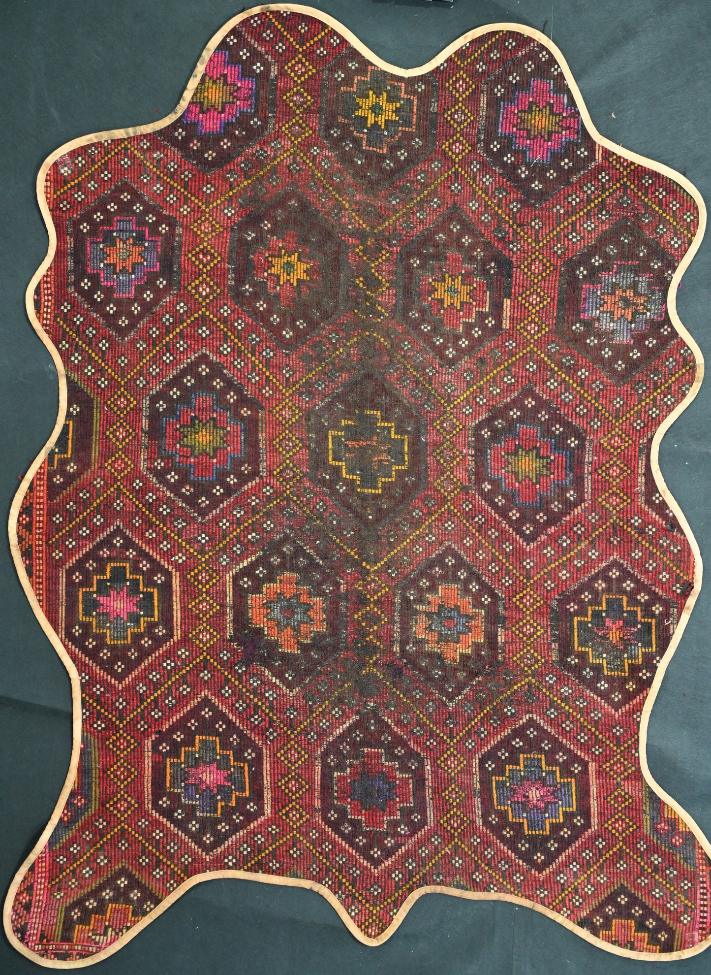Vintage One of a Kind Animal Shaped Anatolian Kilim