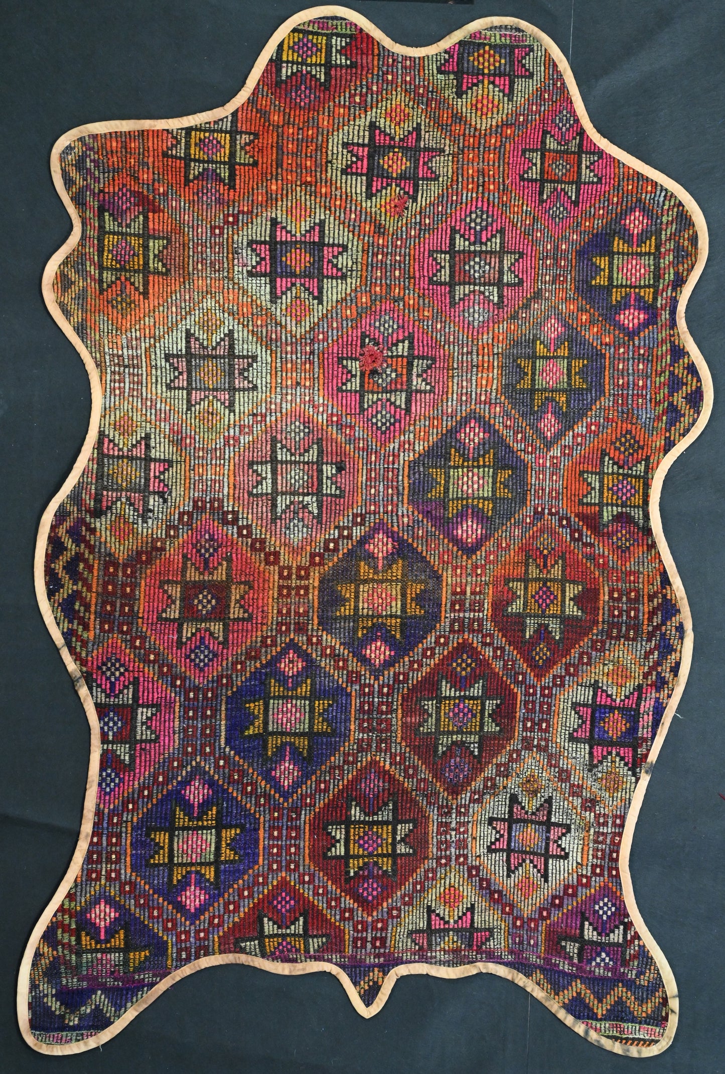 Vintage One of a Kind Animal Shaped Anatolian Kilim