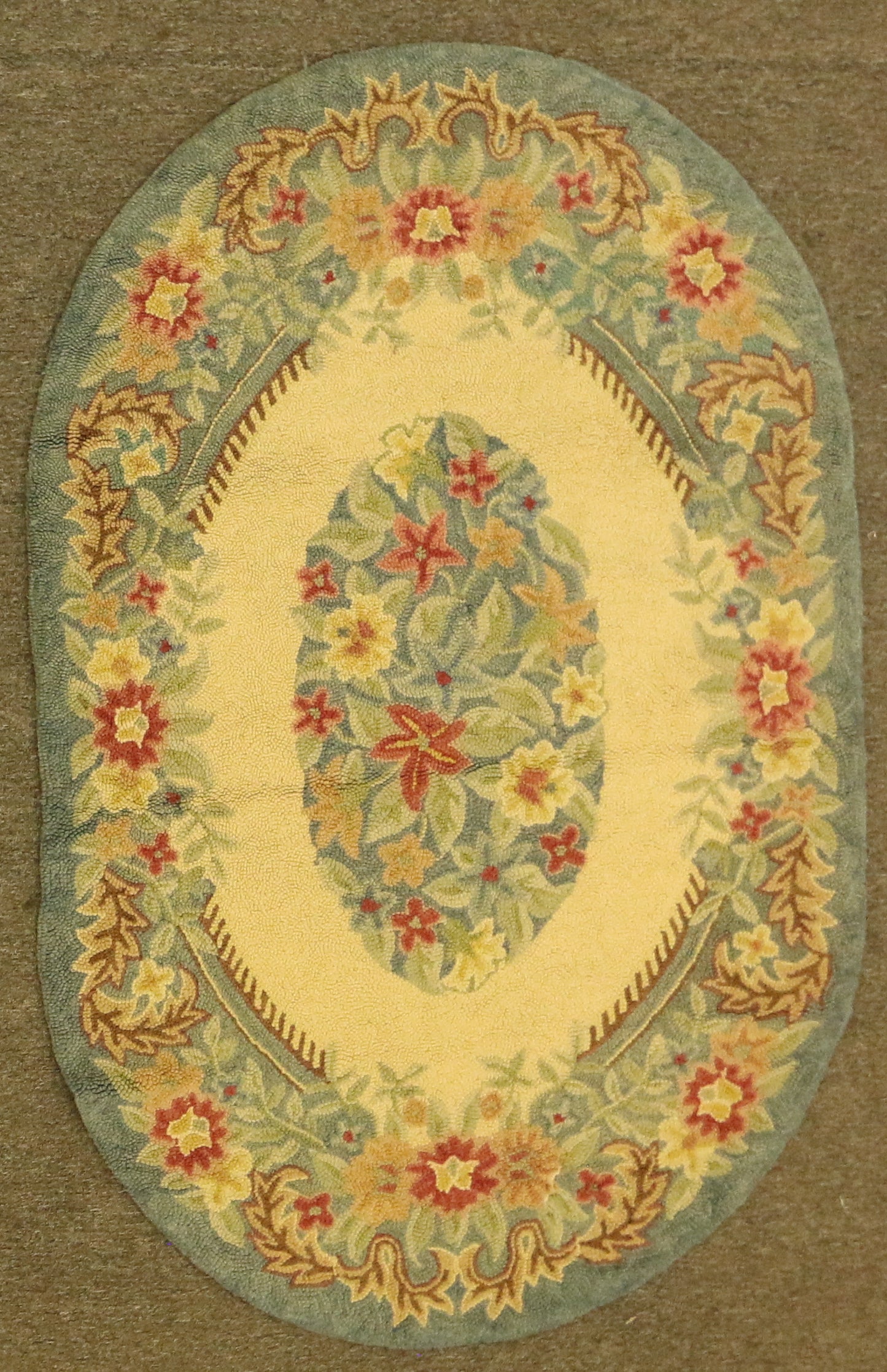 Vintage Oval Hook Rug