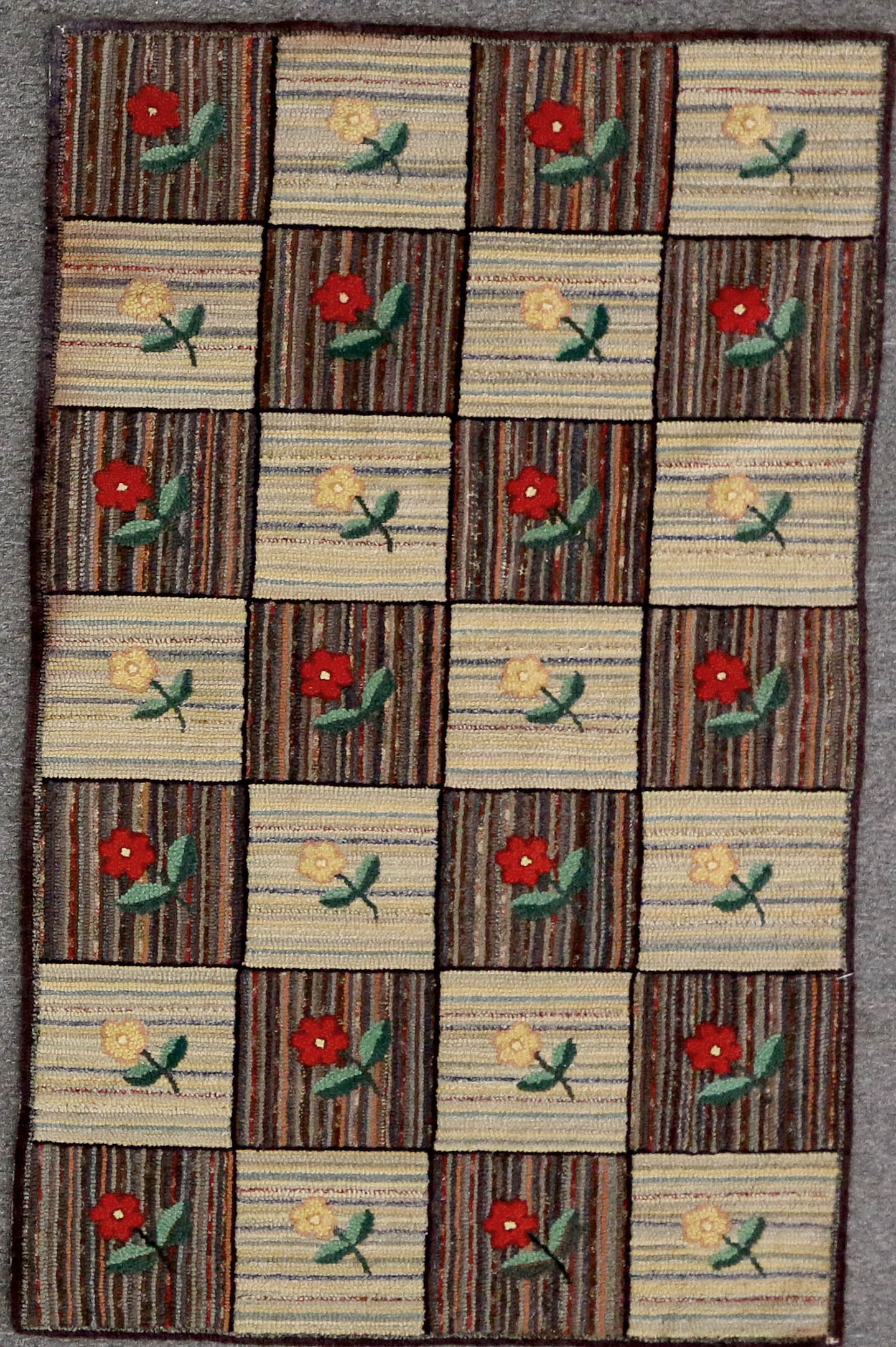 Antique Pictorial Hook Rug