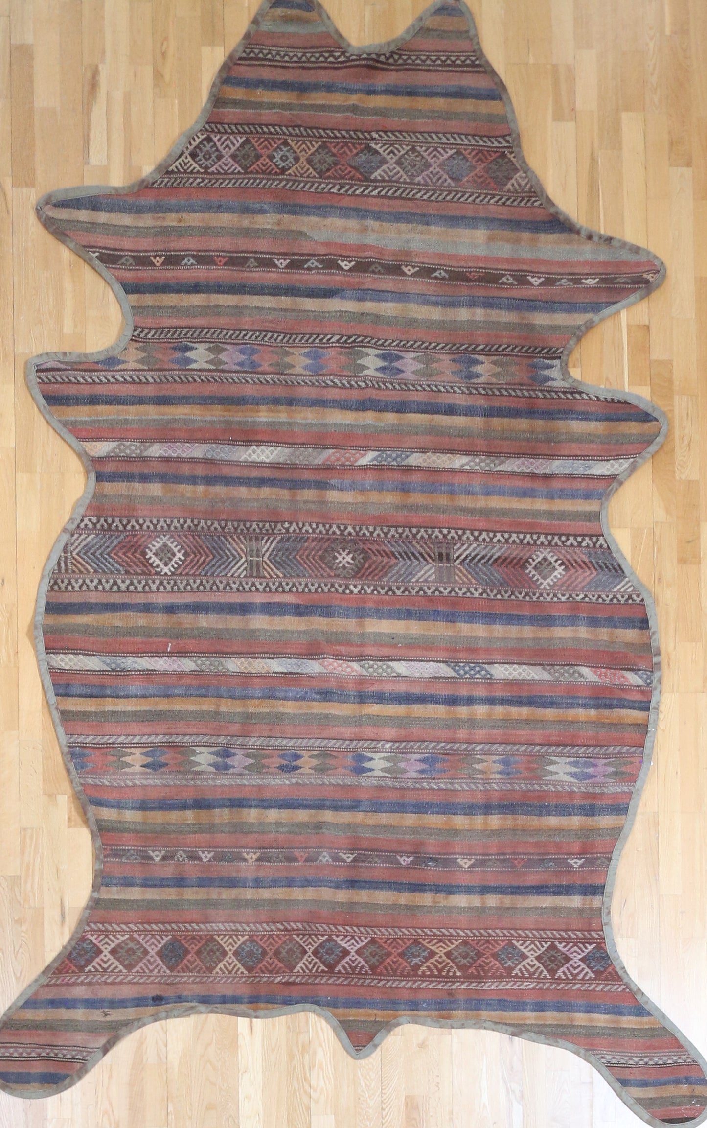 Vintage One of a Kind Animal Shaped Anatolian Kilim