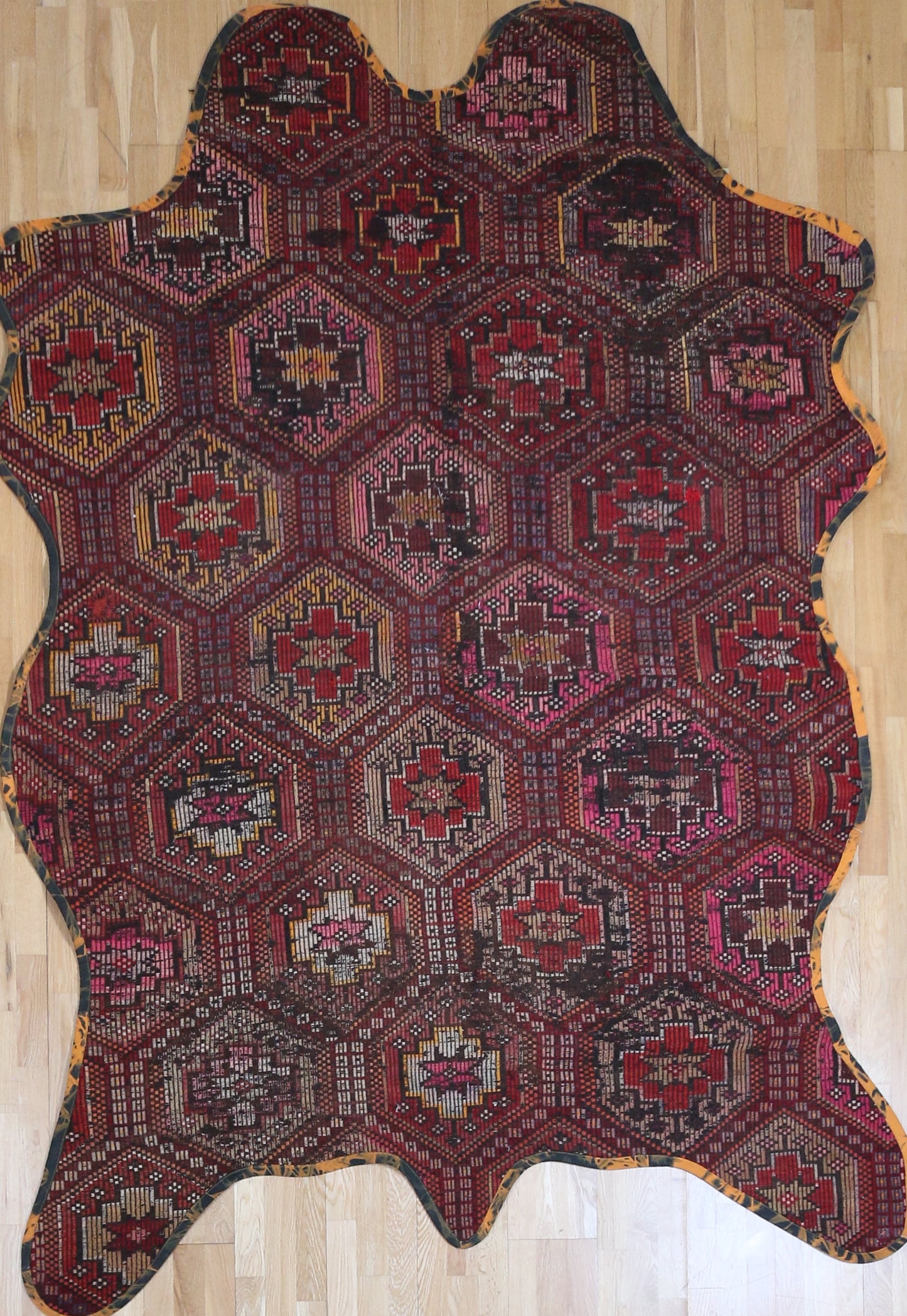 Vintage One of a Kind Animal Shaped Anatolian Kilim