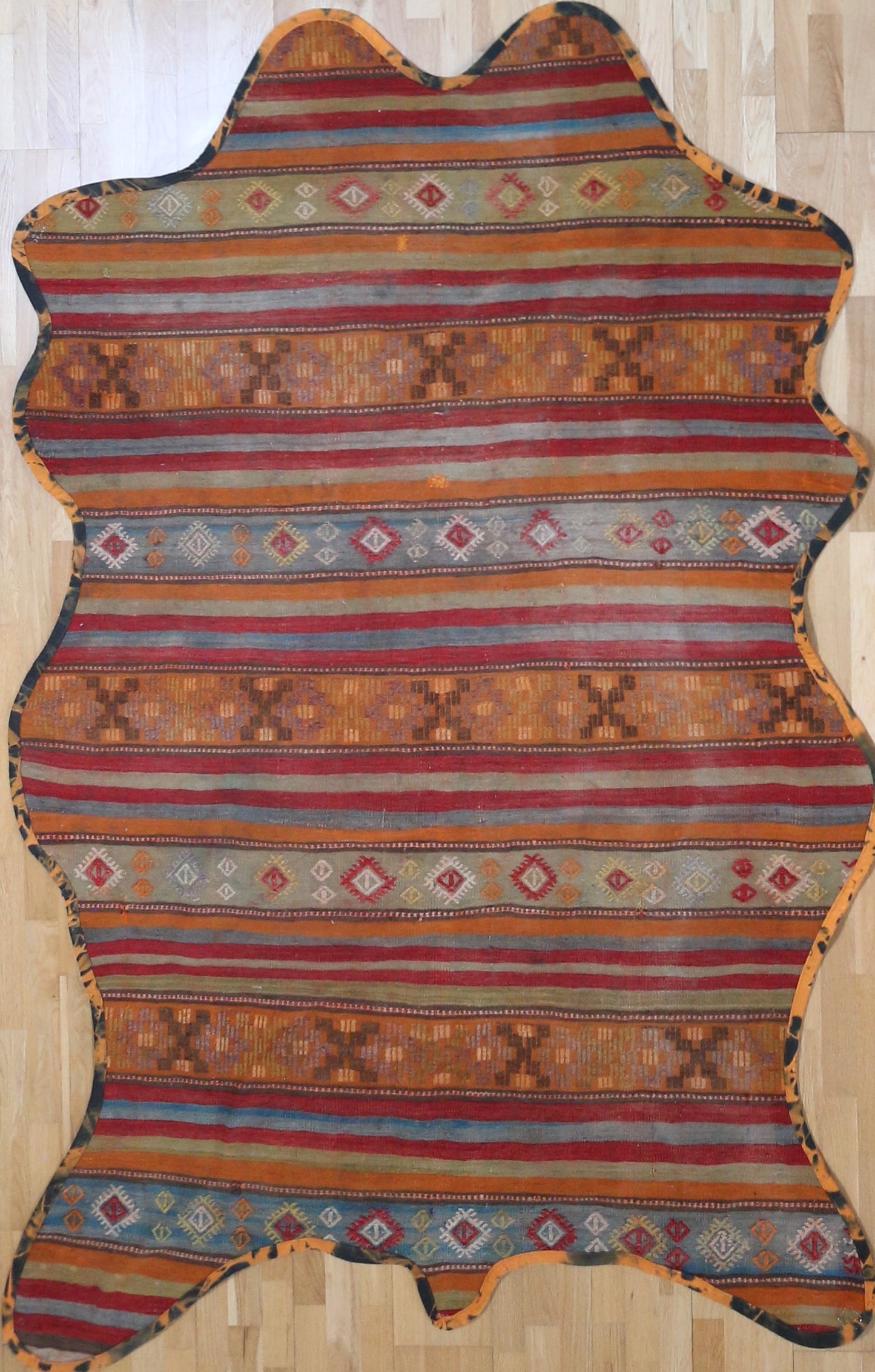 Vintage One of a Kind Animal Shaped Anatolian Kilim
