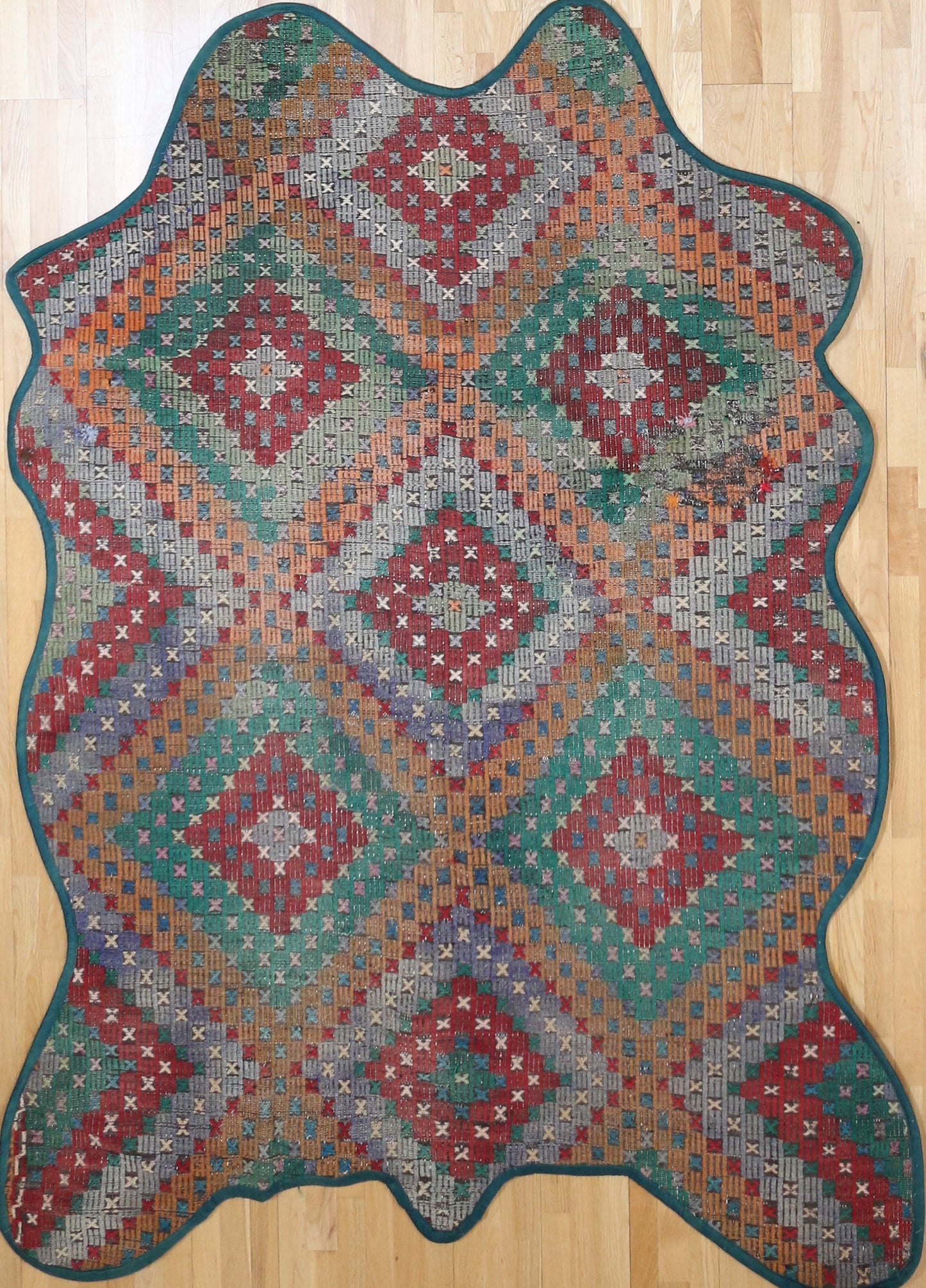 Vintage One of a Kind Animal Shaped Anatolian Kilim