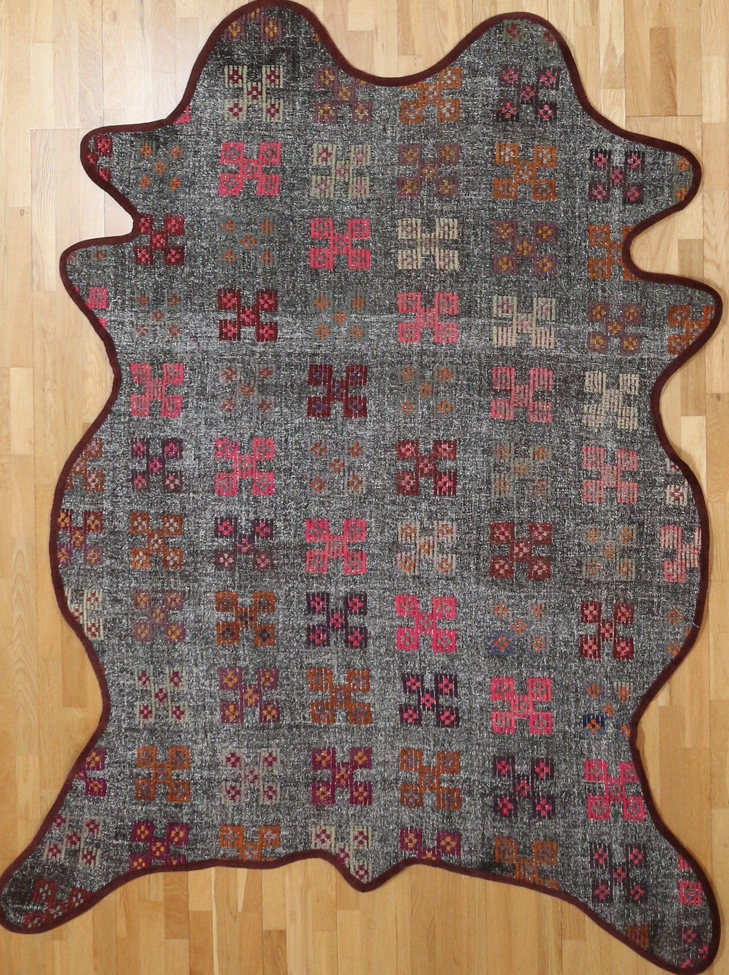 Vintage One of a Kind Animal Shaped Anatolian Kilim