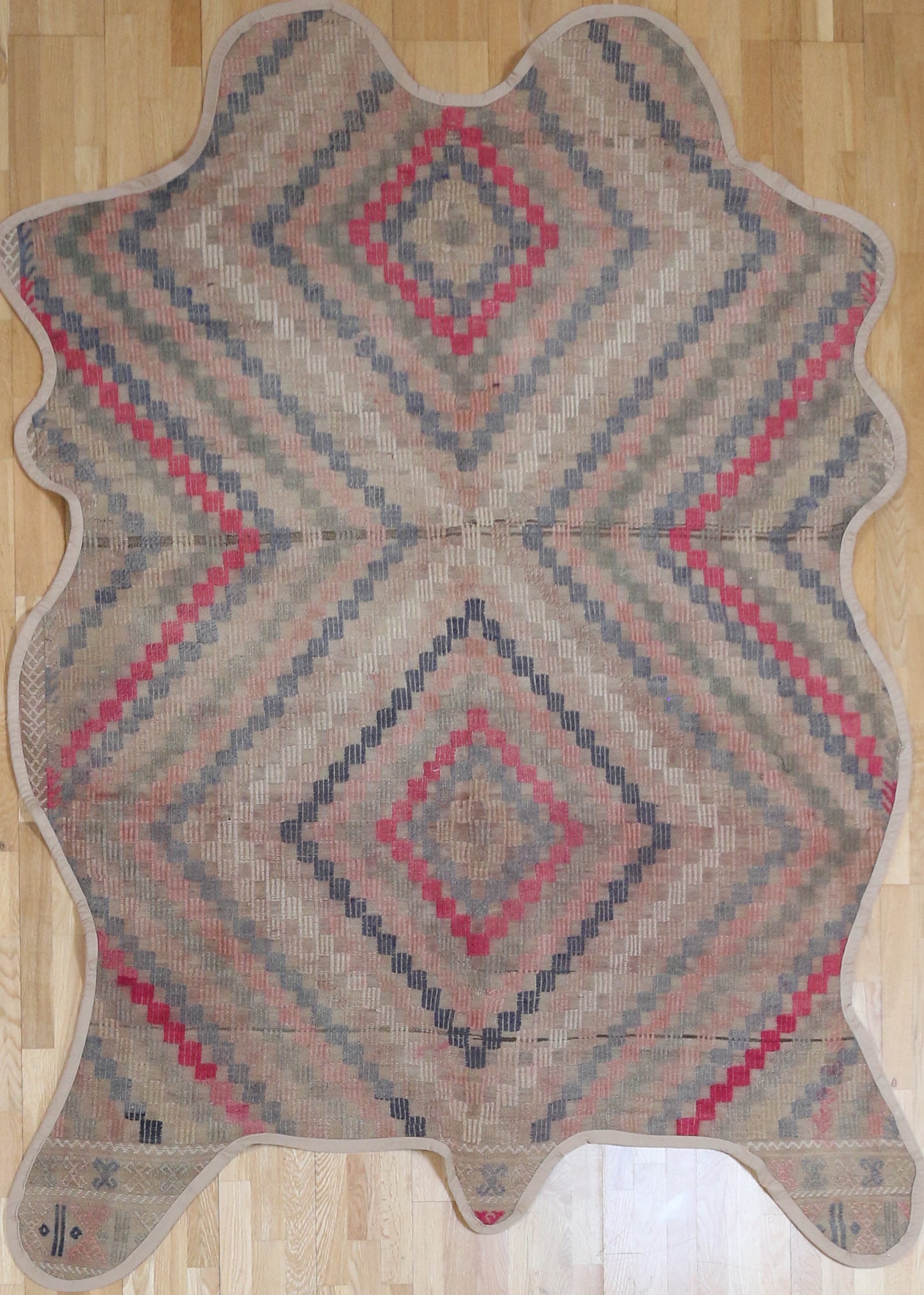 Vintage One of a Kind Animal Shaped Anatolian Kilim
