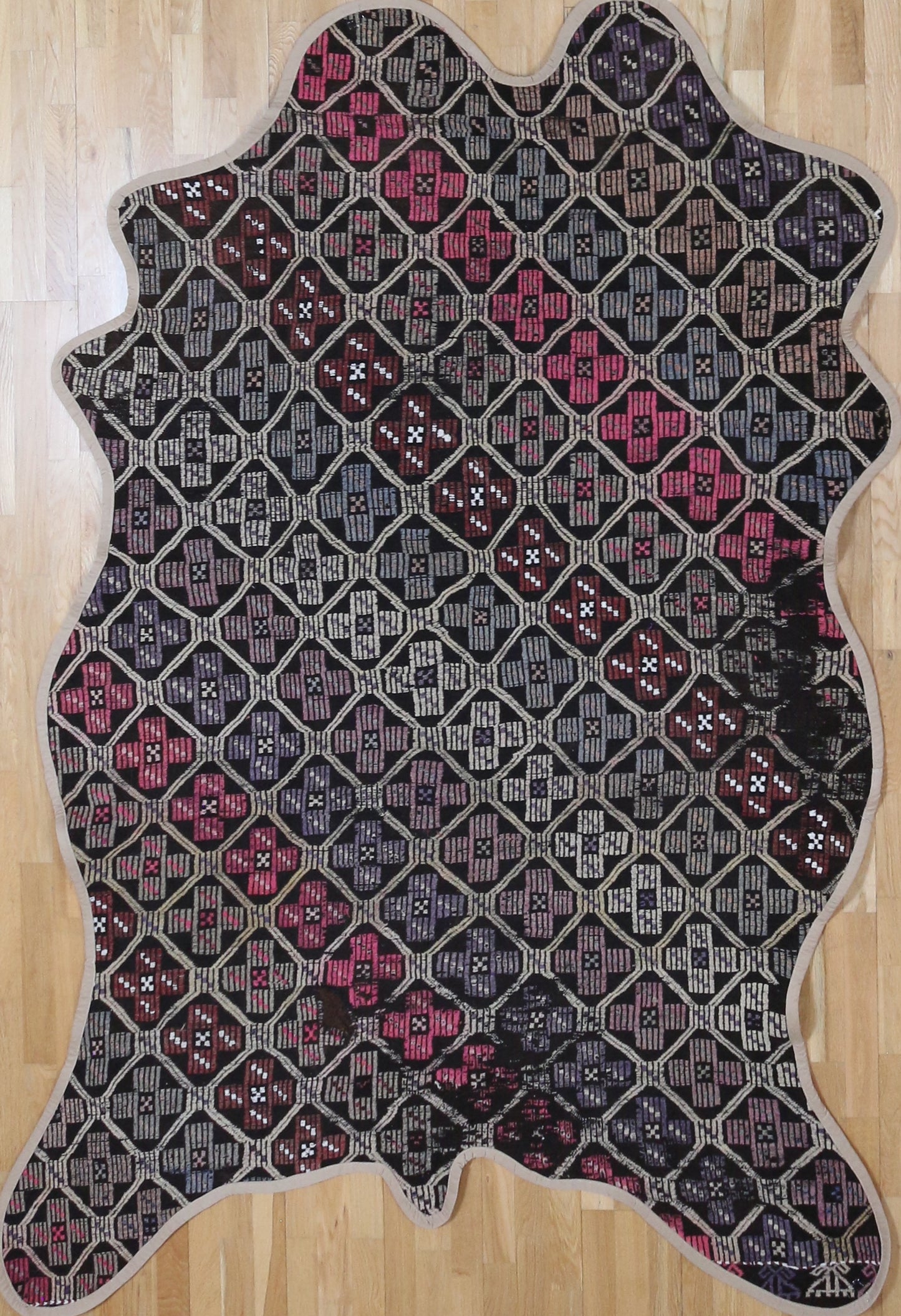 Vintage One of a Kind Animal Shaped Anatolian Kilim