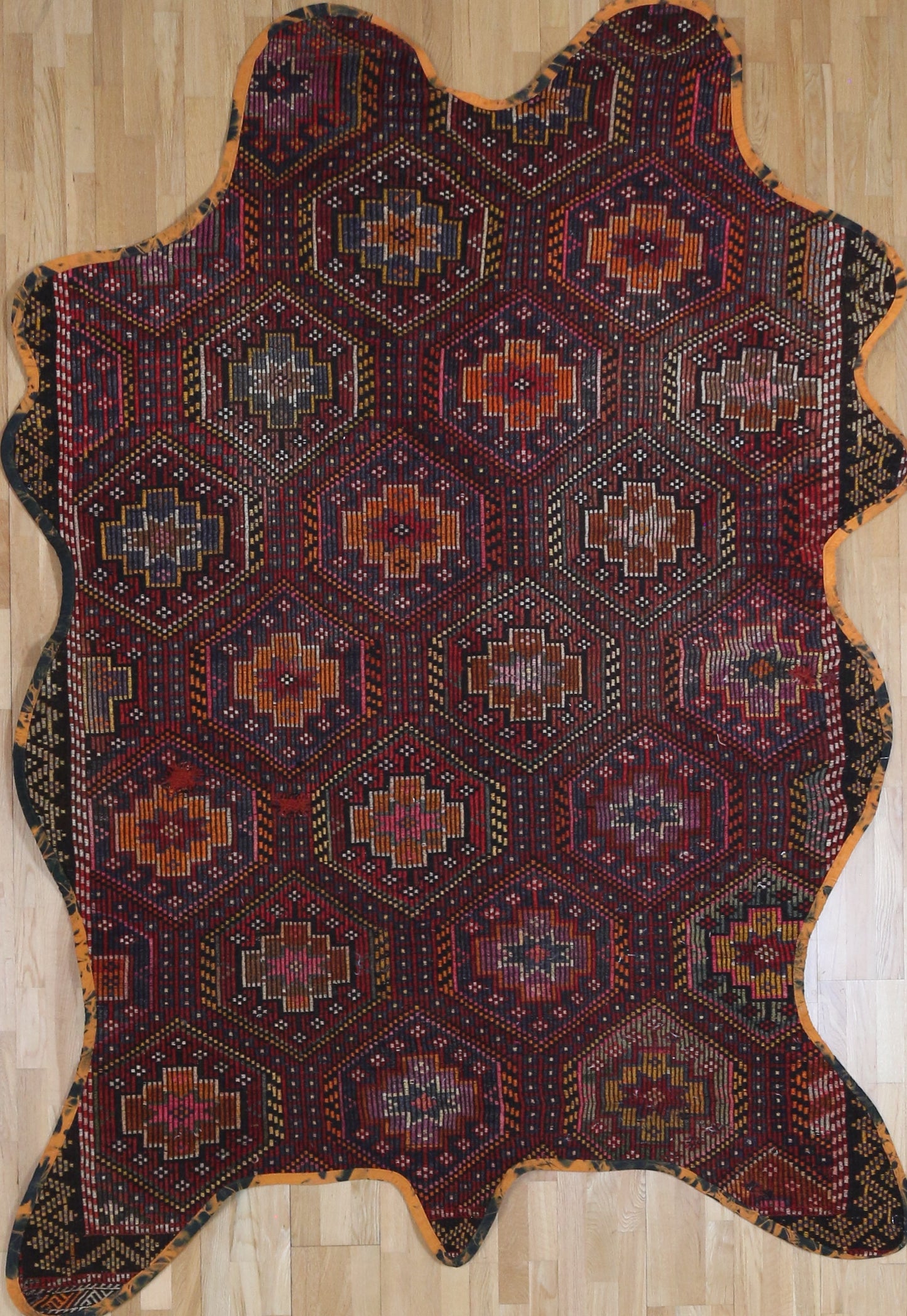 Vintage One of a Kind Animal Shaped Anatolian Kilim