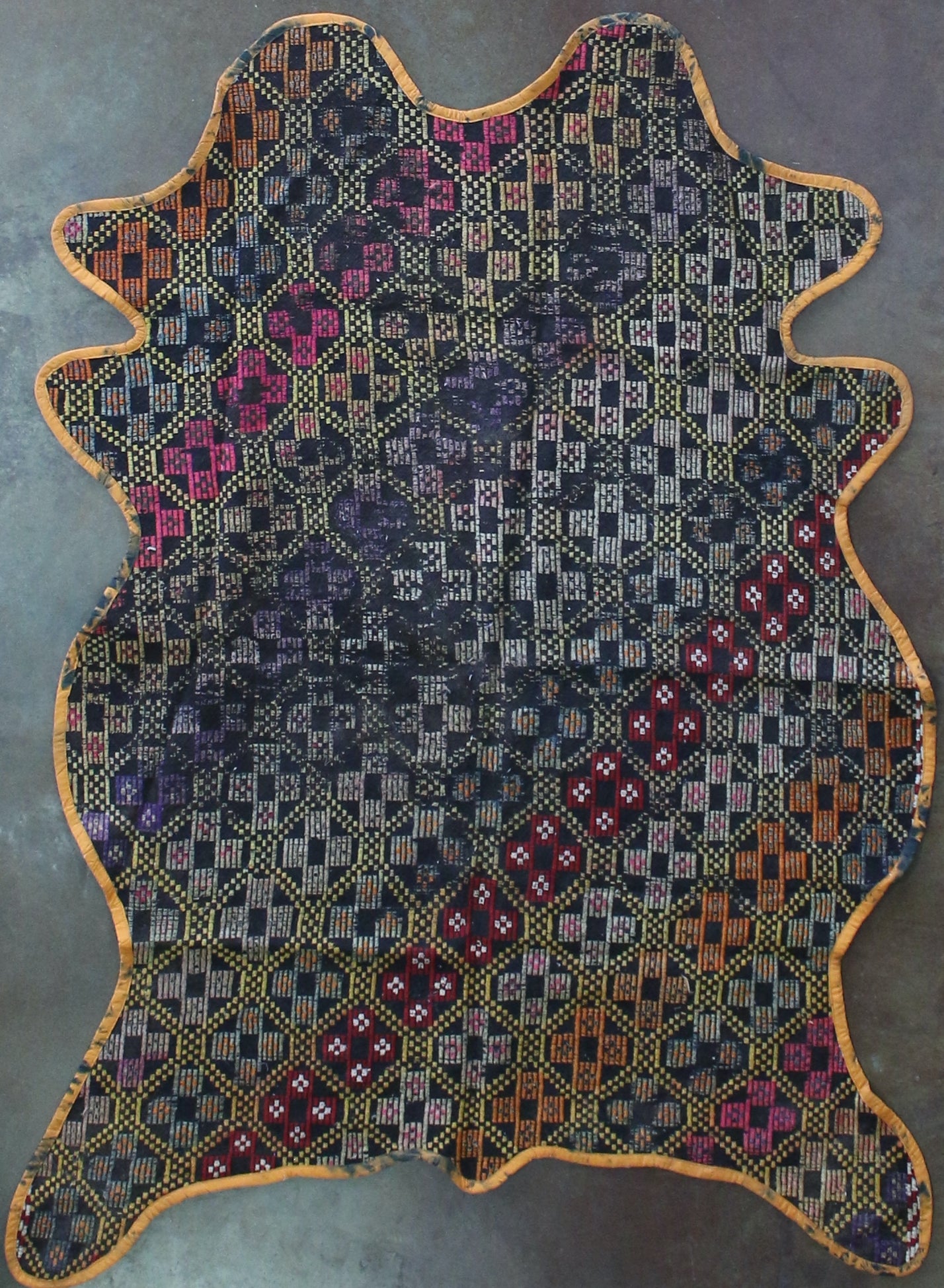 Vintage One of a Kind Animal Shaped Anatolian Kilim
