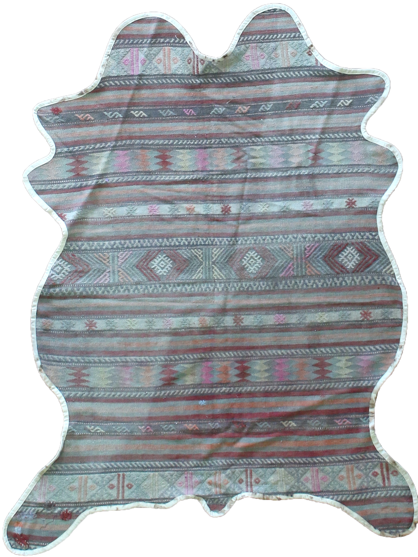 Vintage One of a Kind Animal Shaped Anatolian Kilim