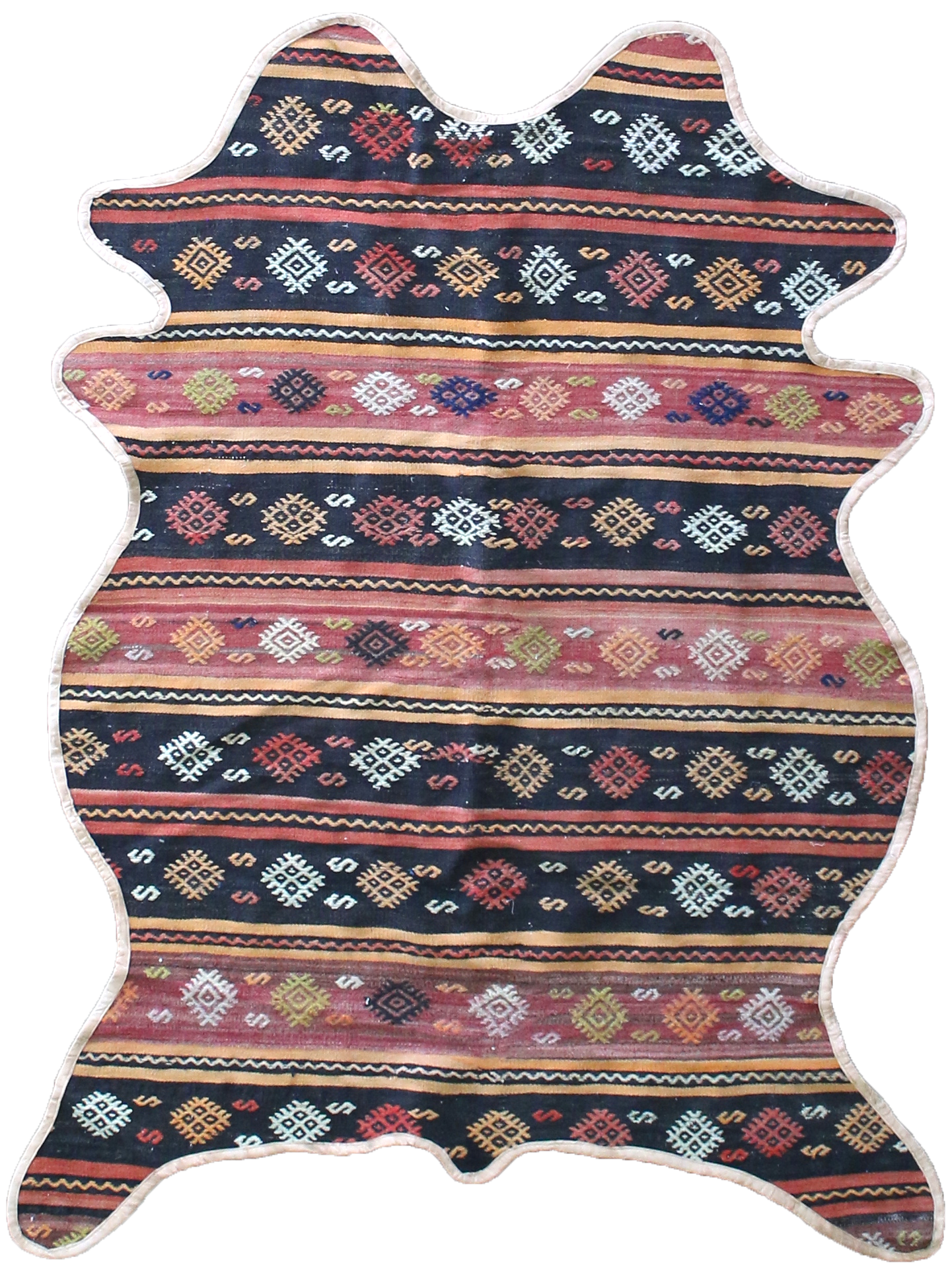 Vintage One of a Kind Animal Shaped Anatolian Kilim