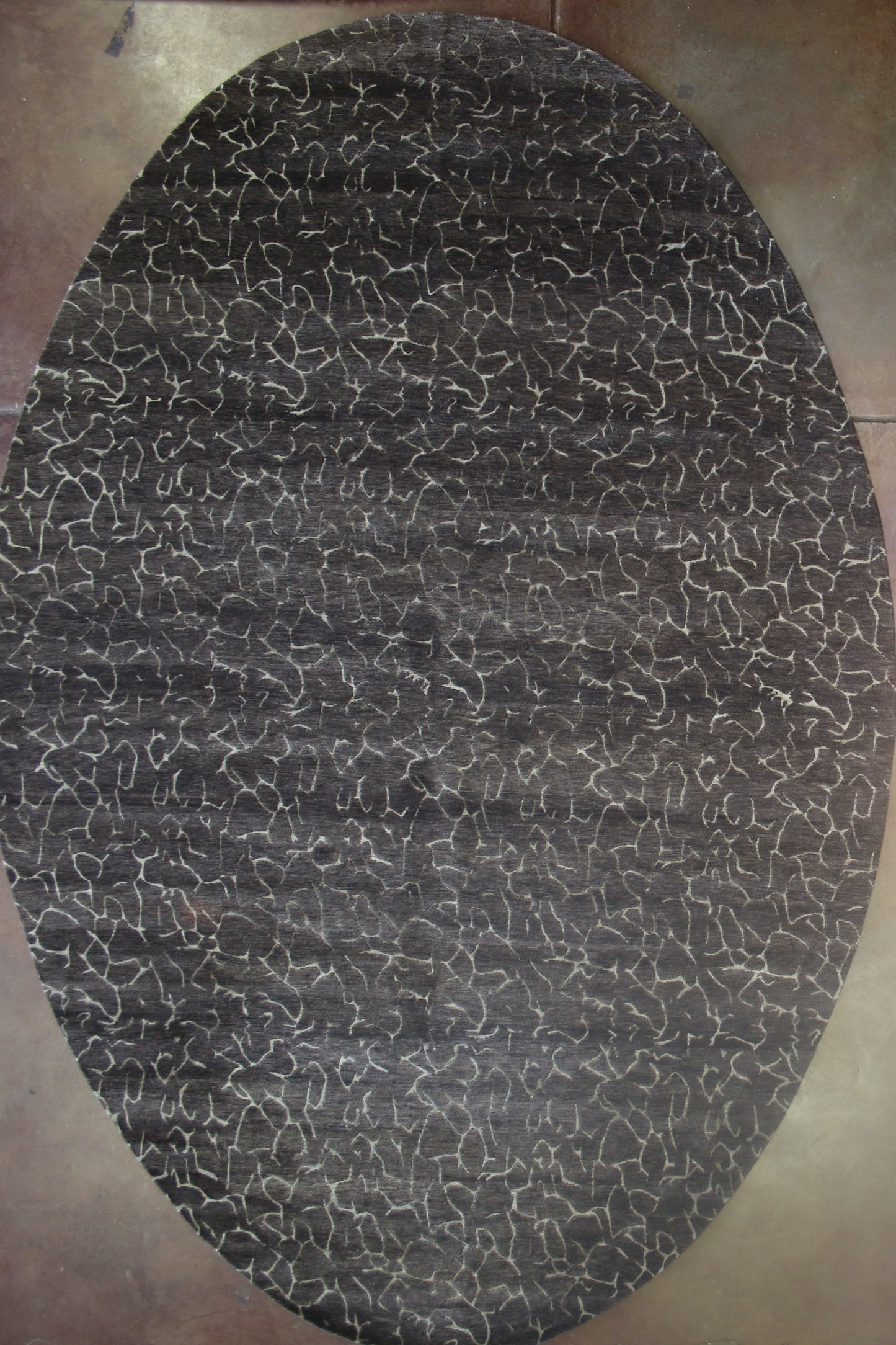 Modern Oval Silk and Wool