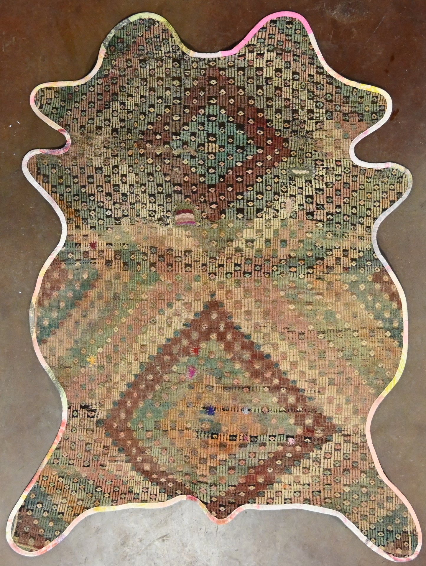 Vintage One of a Kind Animal Shaped Anatolian Kilim