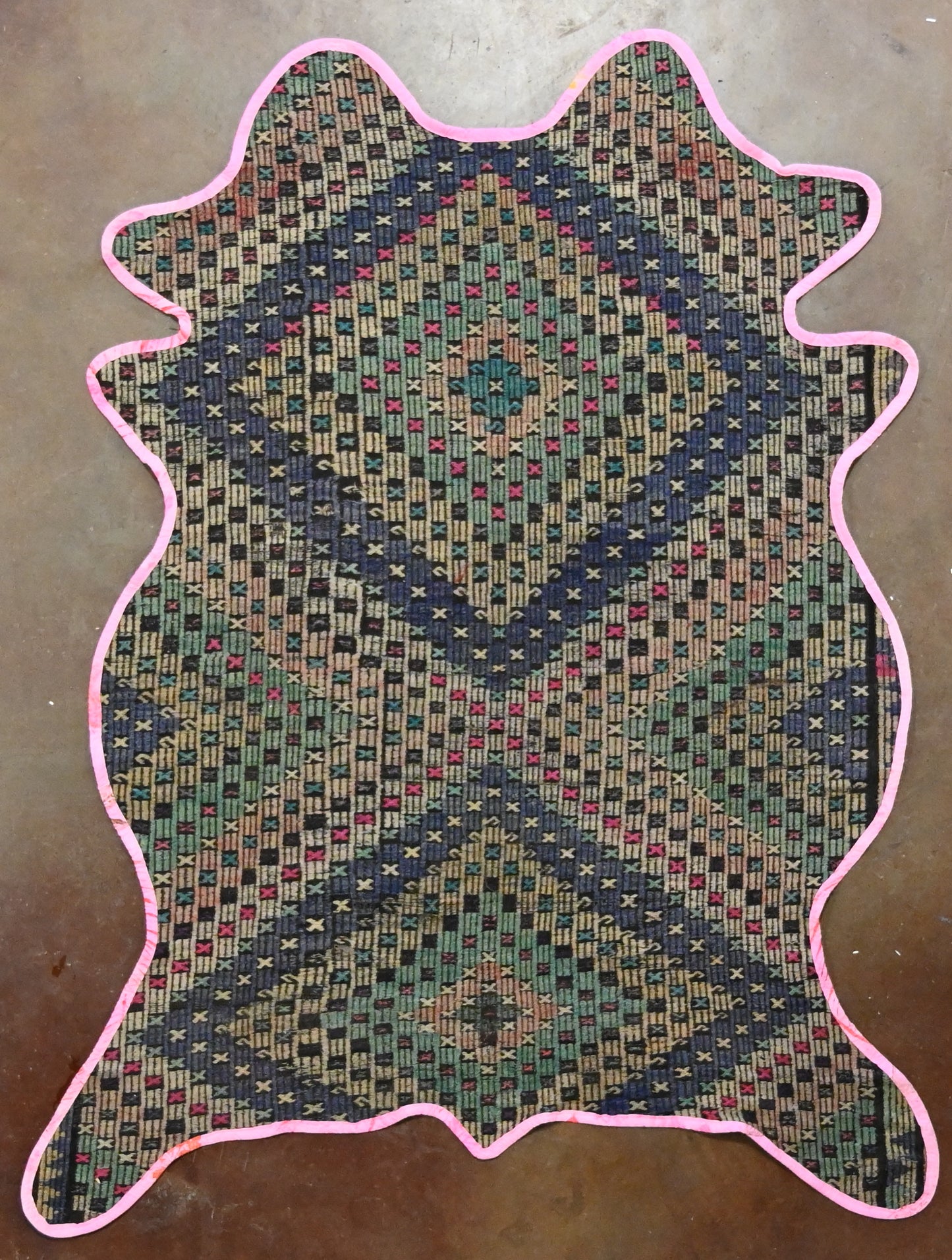 Vintage One of a Kind Animal Shaped Anatolian Kilim
