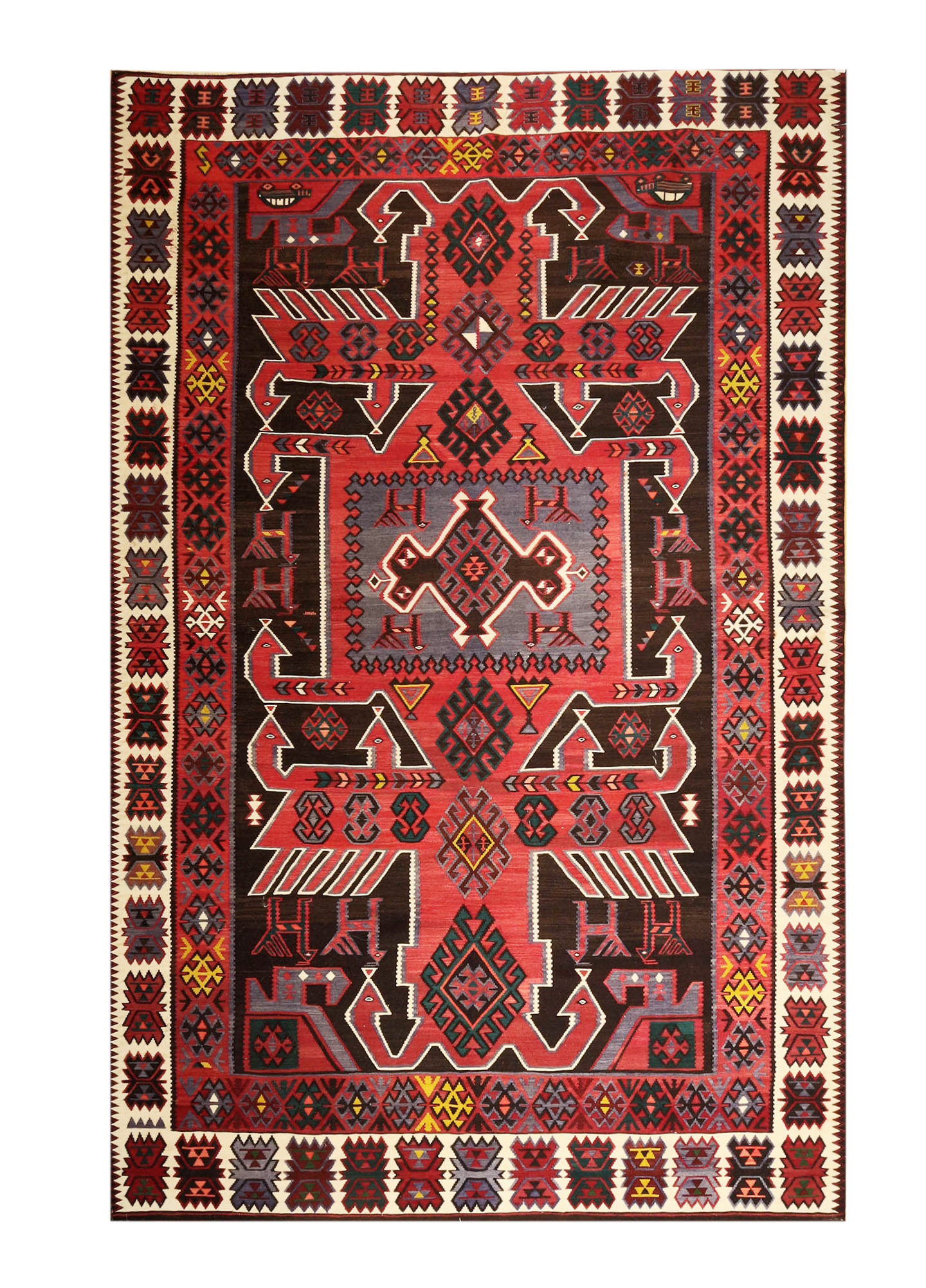 Vintage Caucasian Kilim