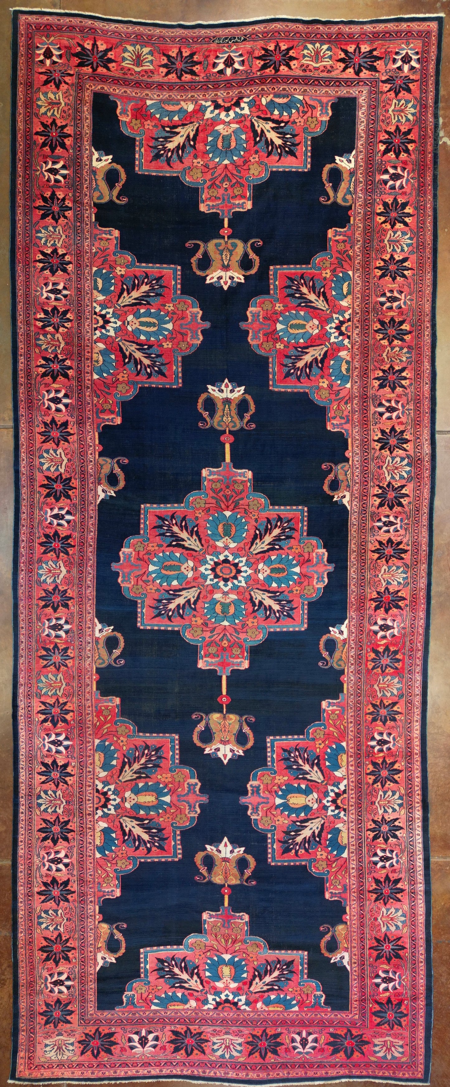 Rare Antique Oversize Palace Khorossan with Signature