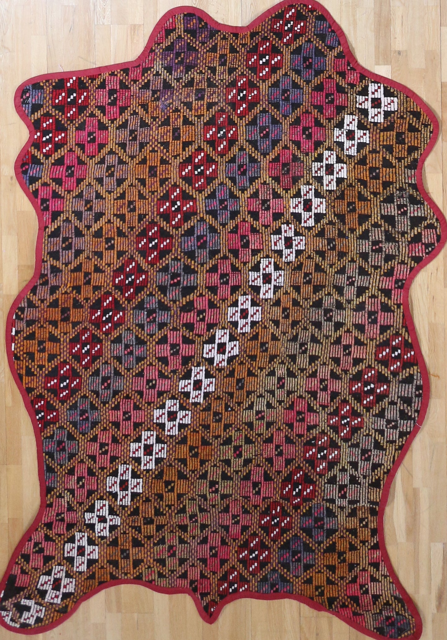 Vintage One of a Kind Animal Shaped Anatolian Kilim