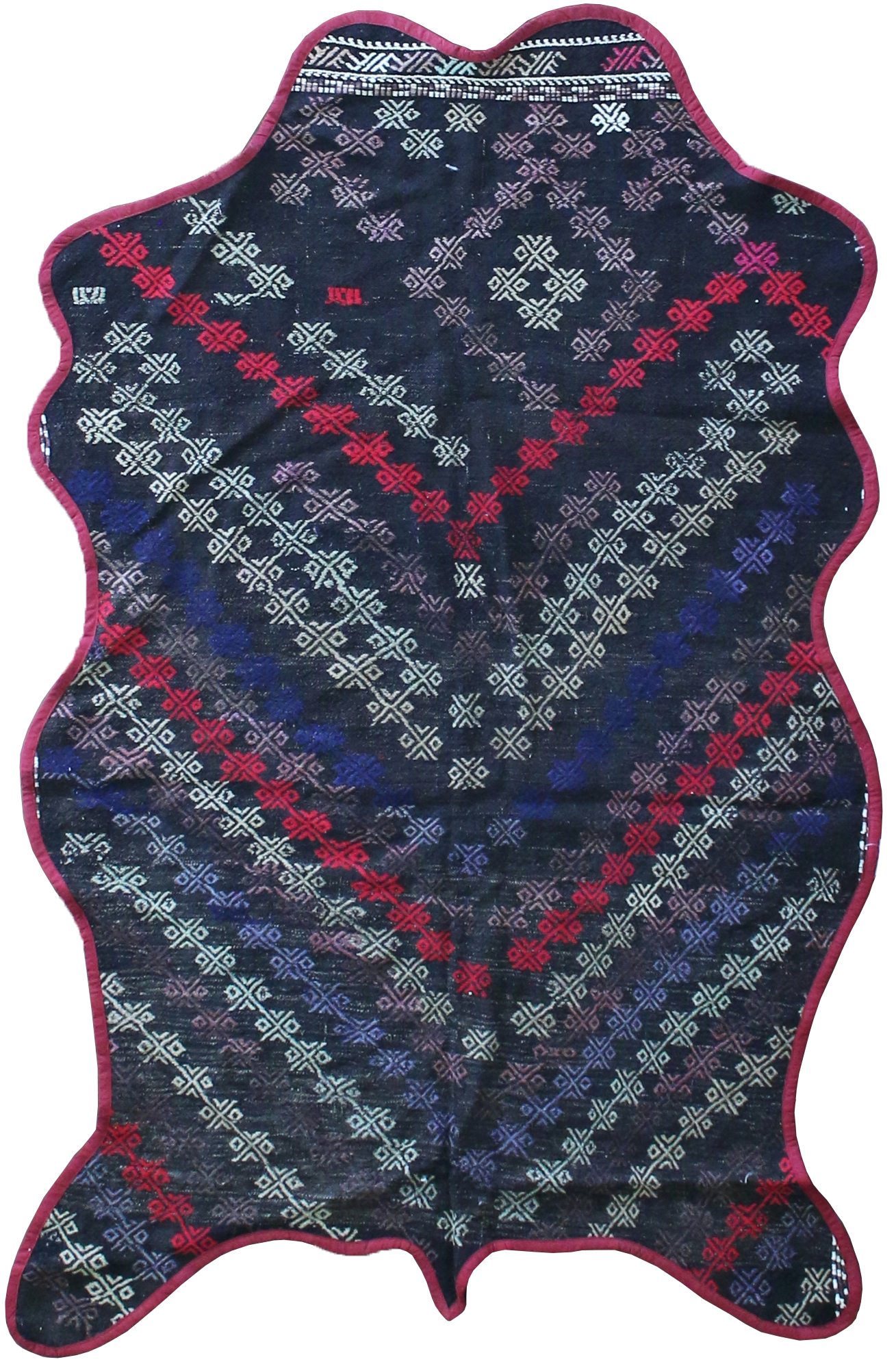 Vintage One of a Kind Animal Shaped Anatolian Kilim