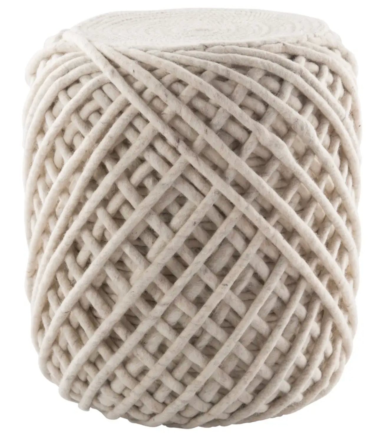 Modern Woven Round Floor Pouf